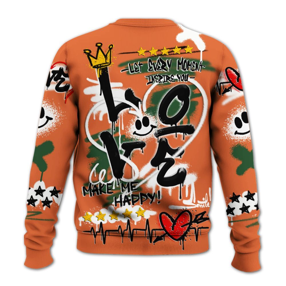 Sweatshirt To Match Low Miami 5s - Happy Love Beats Graffiti Streetwear All Over Print