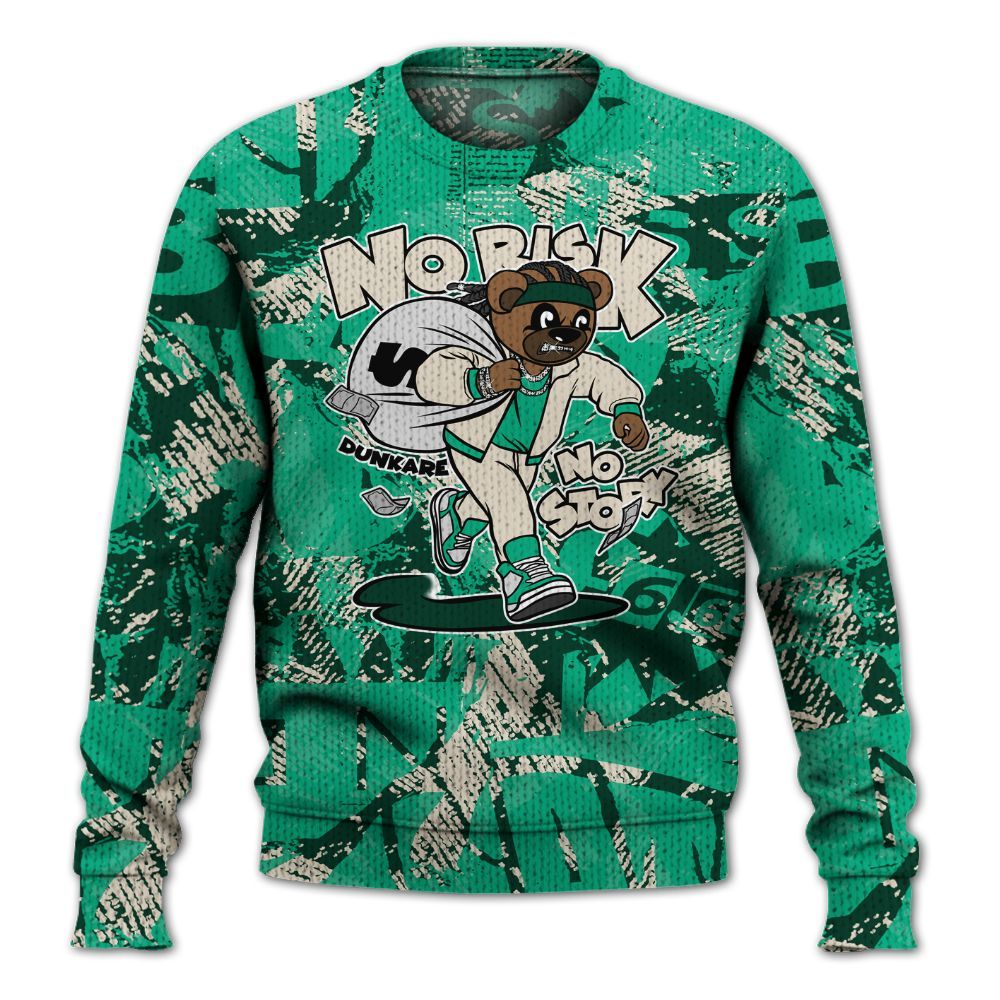 Knitted Sweater To Match Oxidized Green 4s - Certain Bear Abstract Graffiti