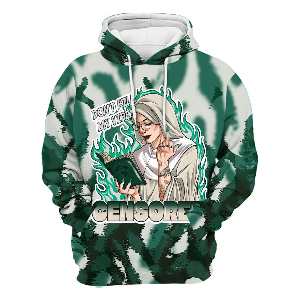 Hoodie To Match Oxidized Green 4s - Censoredz Burn All Over Print