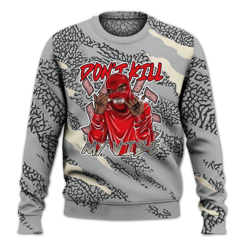 Sweatshirt To Match Cement Grey 3s - Vibe.Unique Colored All Over Print