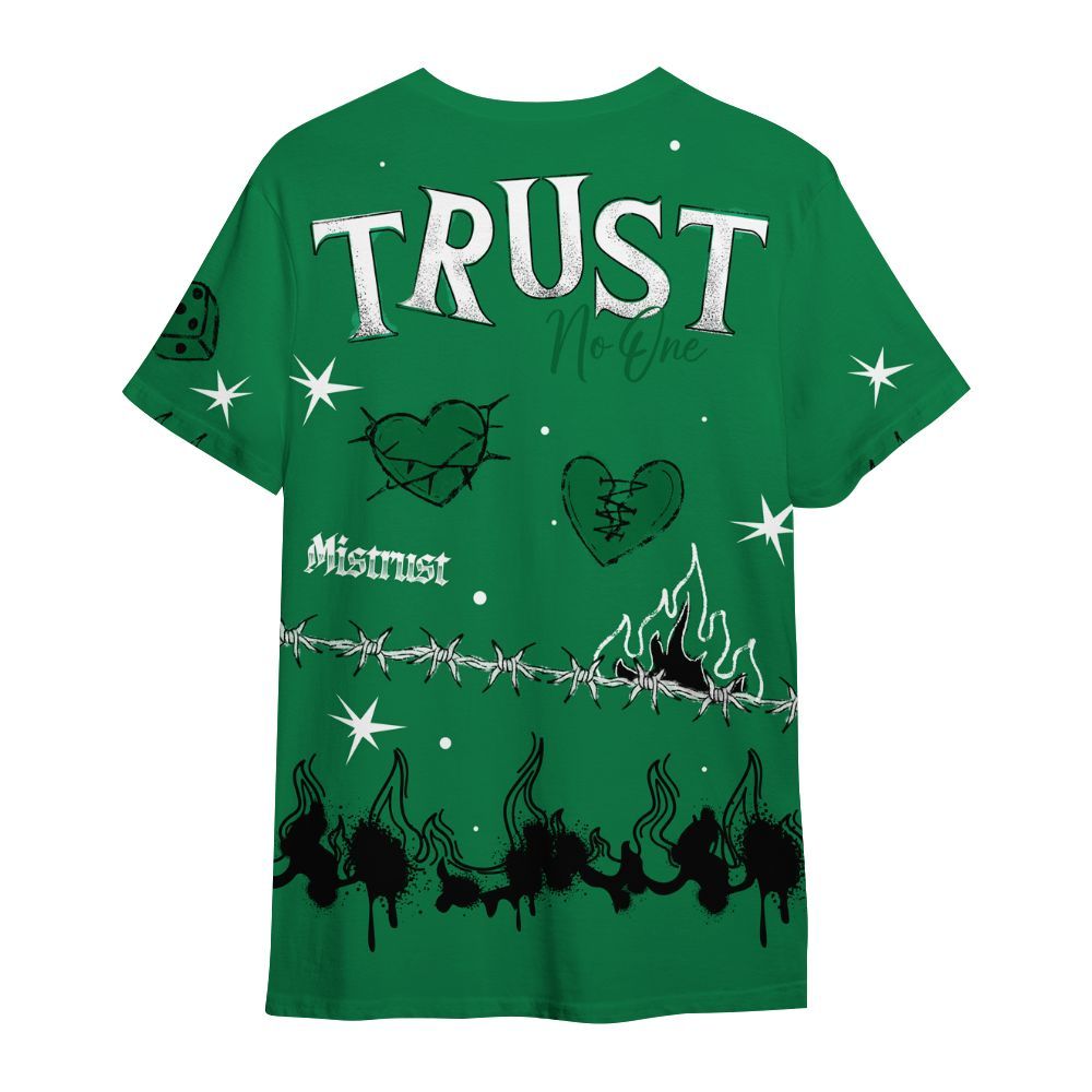 Shirt To Match Pine Green 13s - Trust No One Snake-Bite Doodle Crayon All Over Print