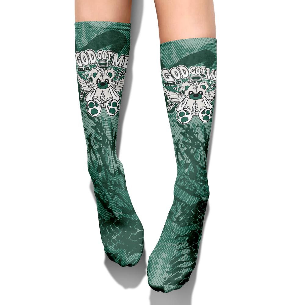 Sock To Match Oxidized Green 4s - Gods Guides Me Bear Heart Grunge