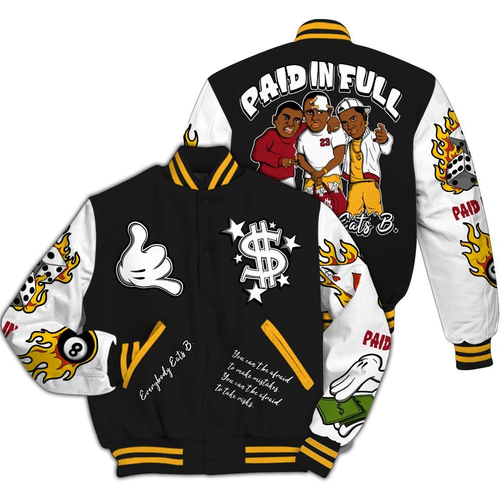 Varsity Jacket To Match White Taxi 12s - Everybody Paid In Full Graphic All Over Print