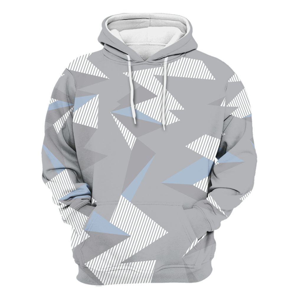 Hoodie To Match Low OG Wolf Grey 1s - Geometric Camouflage Pattern All Over Print