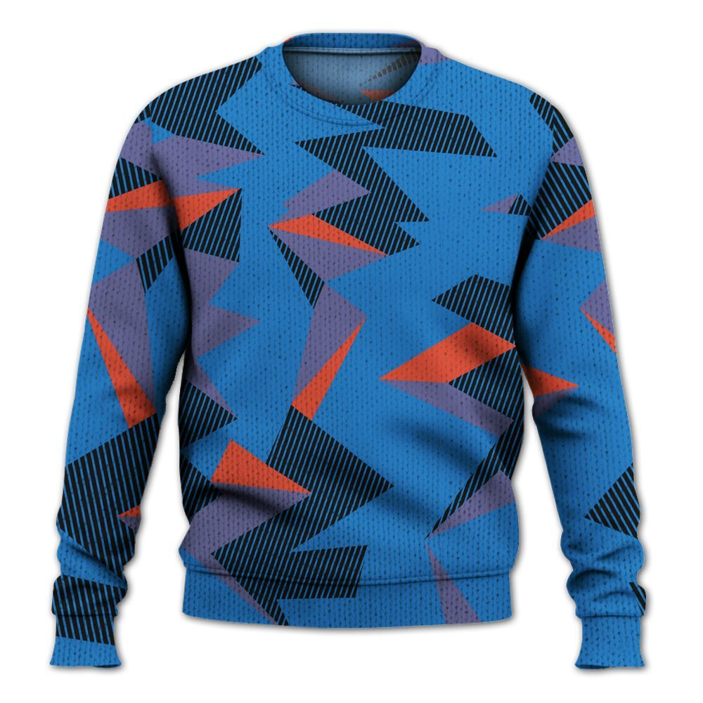 Knitted Sweater To Match Hi-Res Blue 700s - Geometric Camouflage Pattern