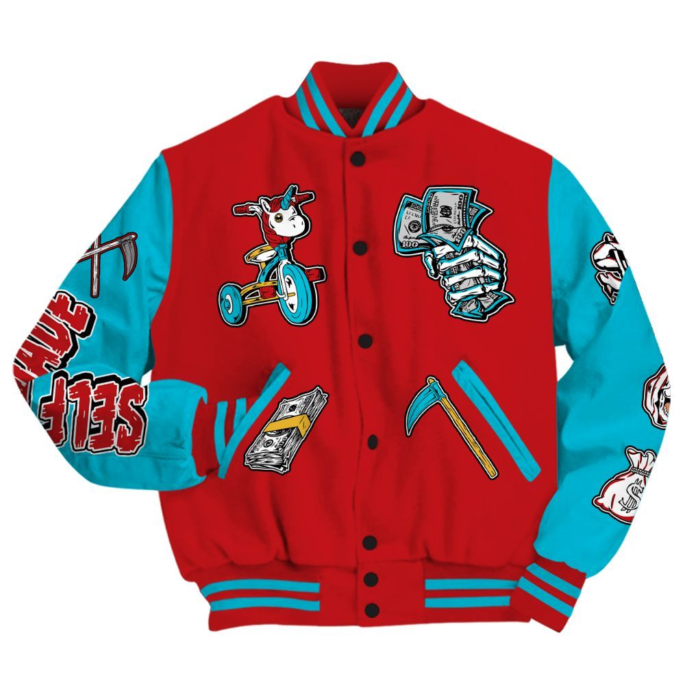 Varsity Jacket To Match Dunk Low Fruity Pebbles - Self Make Skeleton All Over Print