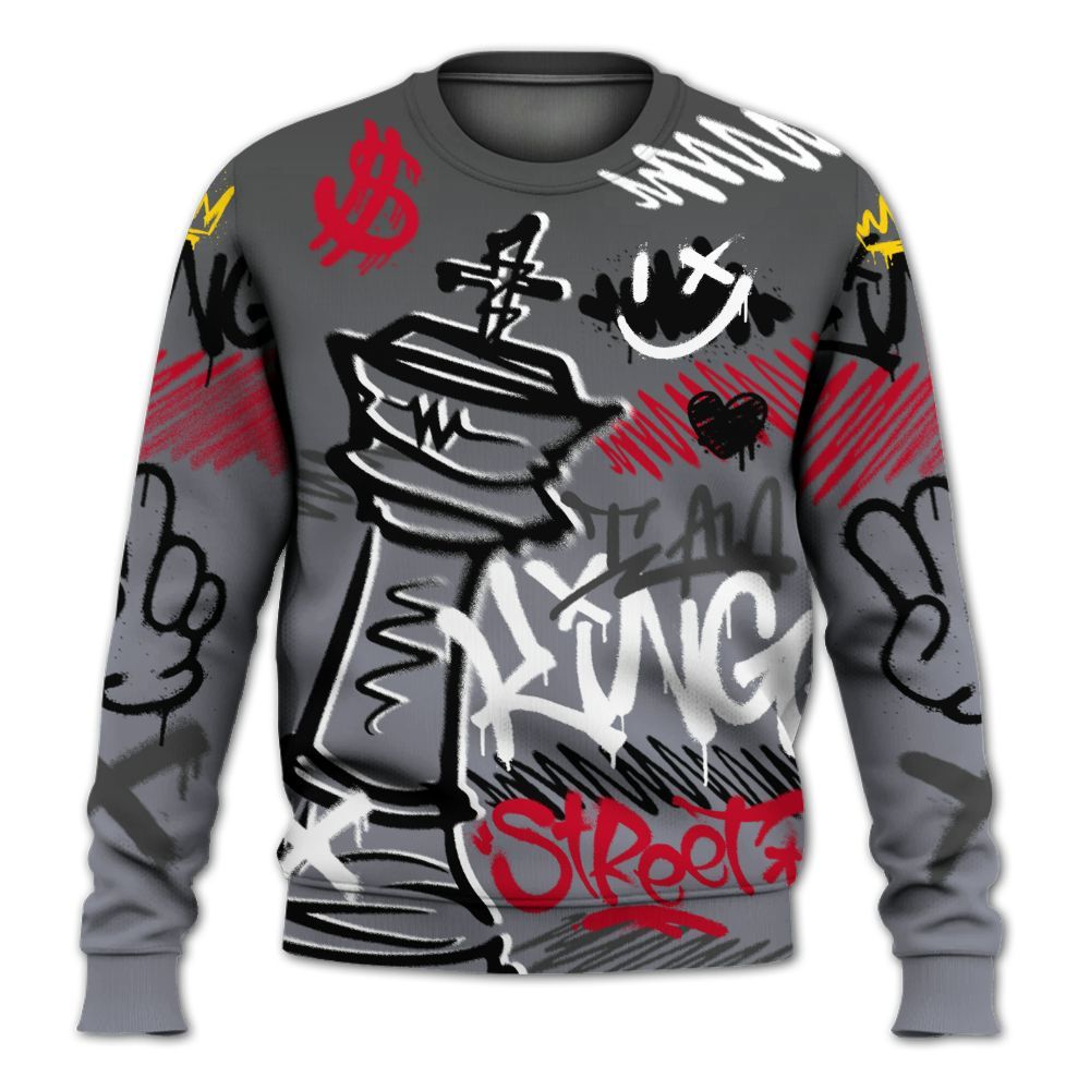 Sweatshirt To Match Retro Black Flint 13s - Street King Chess Streetwear All Over Print