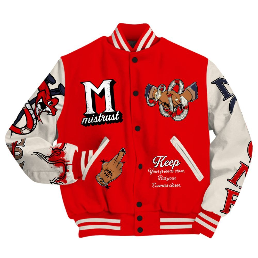 Varsity Jacket To Match Low OG Howard University 1s - Trust No One Snake-Bite Street Style All Over Print