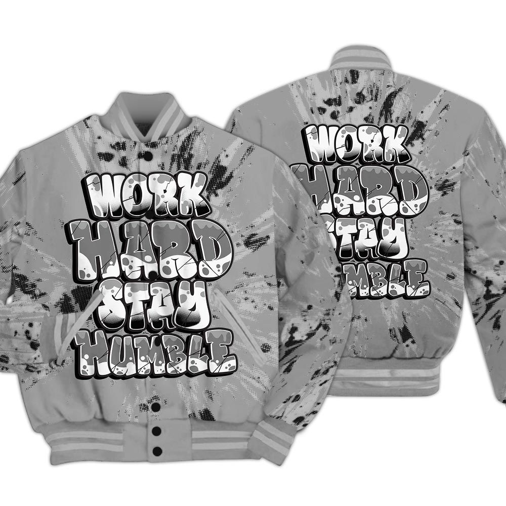 Varsity Jacket To Match Black Wolf Grey 12s - Working Hard And Humble Luxury Varsity Jacket Unisex