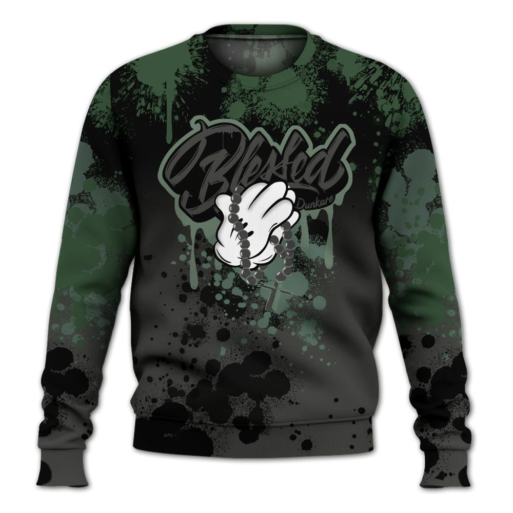 Sweatshirt To Match Dunk Low Skateboards Black - God Blessed Ink Drip All Over Print