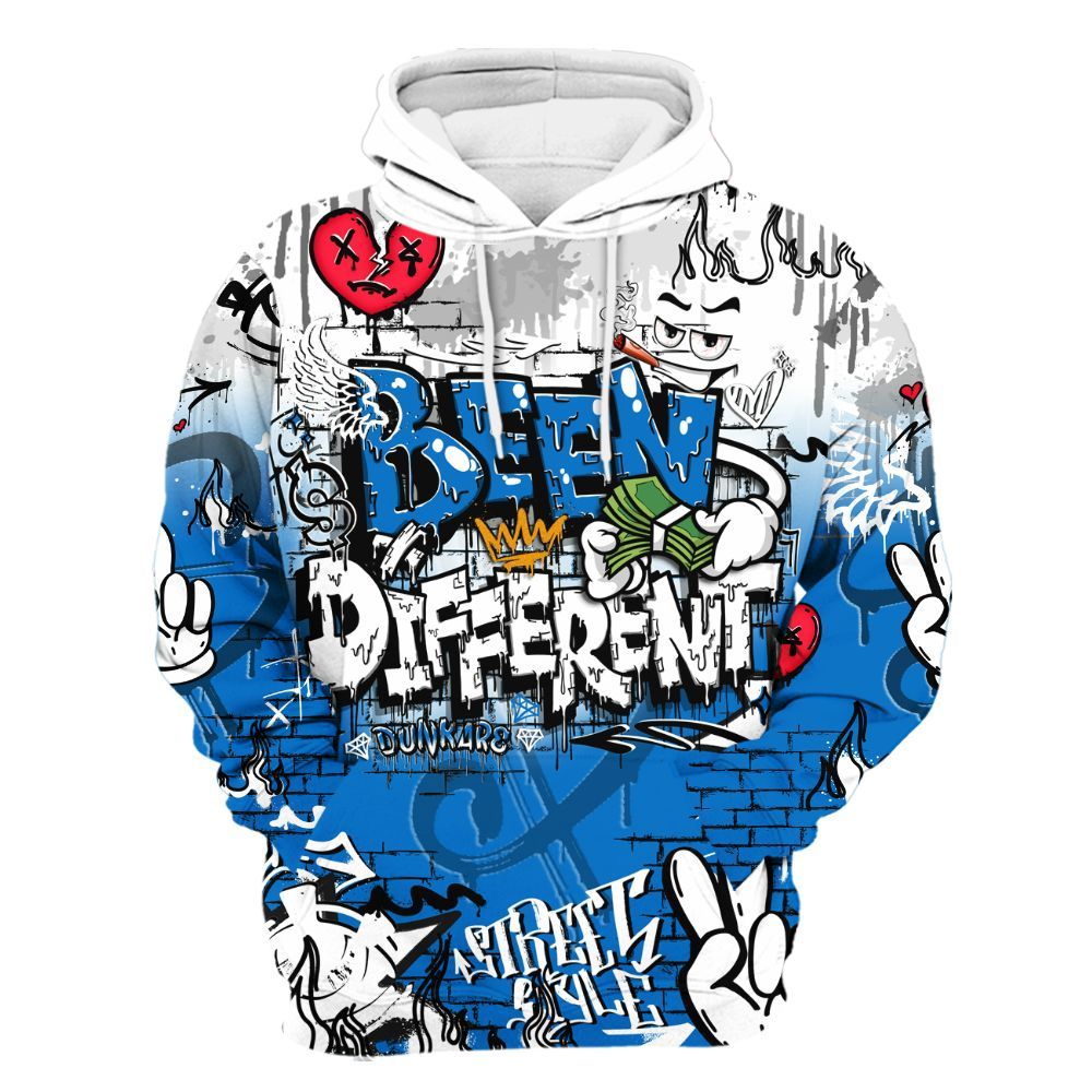 Hoodie To Match Blueberry 12s - Been Dif2erent Drip Graffiti All Over Print