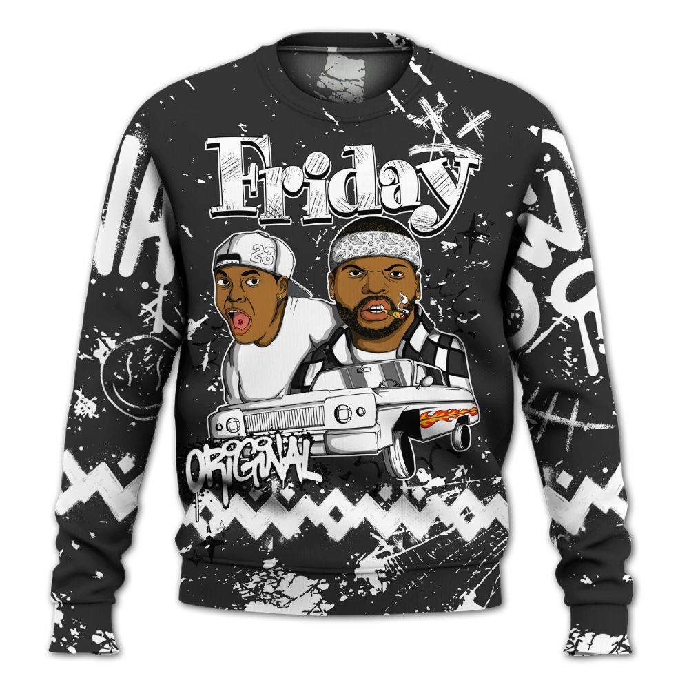 Sweatshirt To Match White Thunder 4s - Friday Sneaker Crayon All Over Print