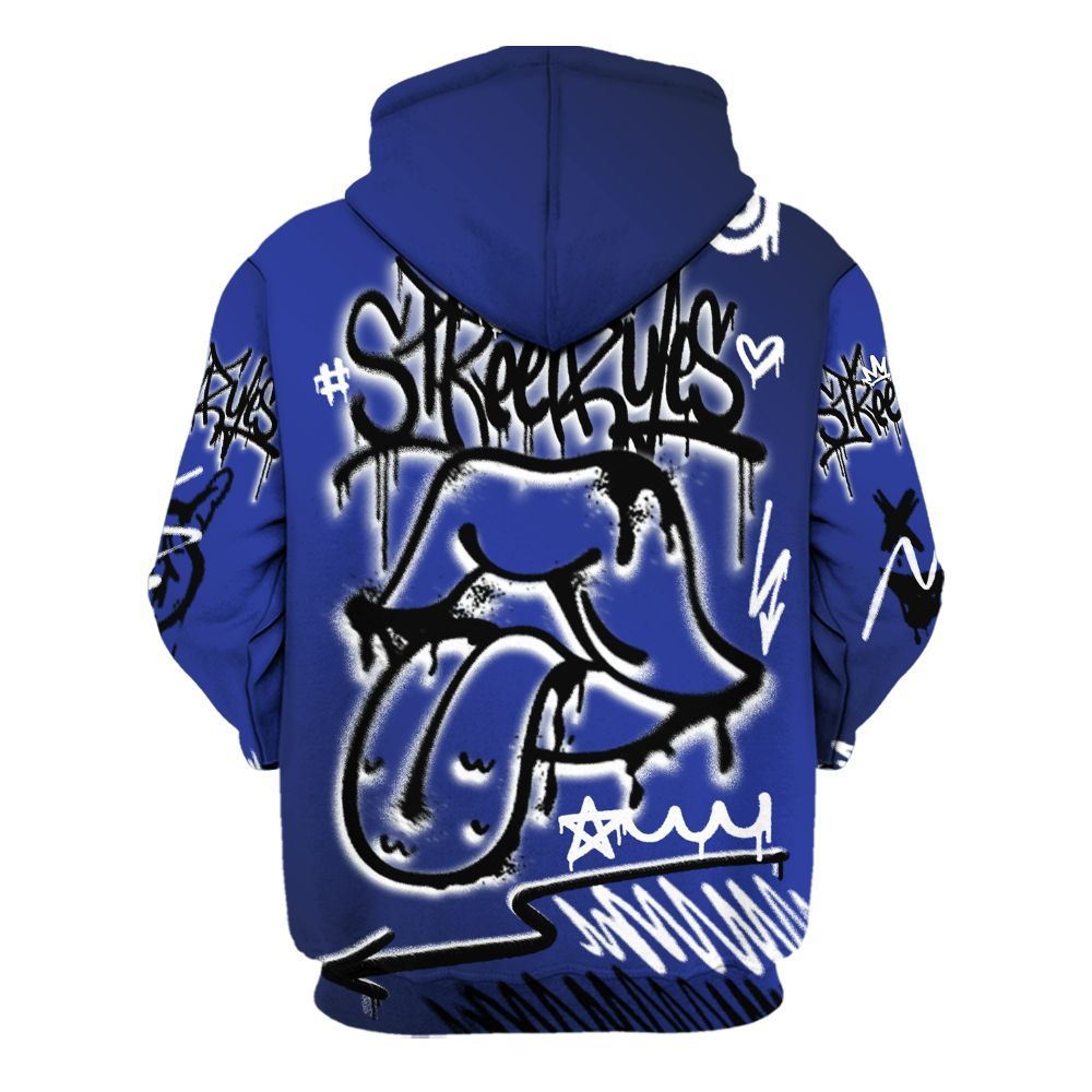 Hoodie To Match Air Max Plus Black Racer Blue - Break Rules Streetwear All Over Print