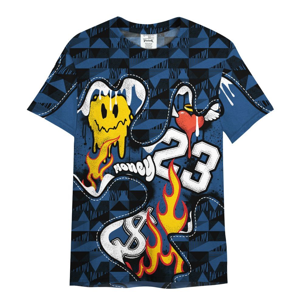 Shirt To Match High OG Midnight Navy 1s - 23 Smile Burning Heart All Over Print