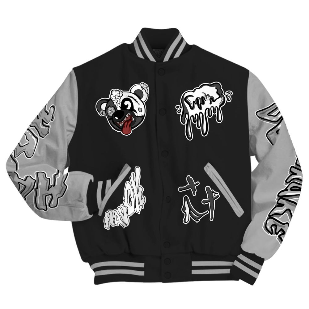 Varsity Jacket To Match NOCTA Black 2s - Havok Bear All Over Print