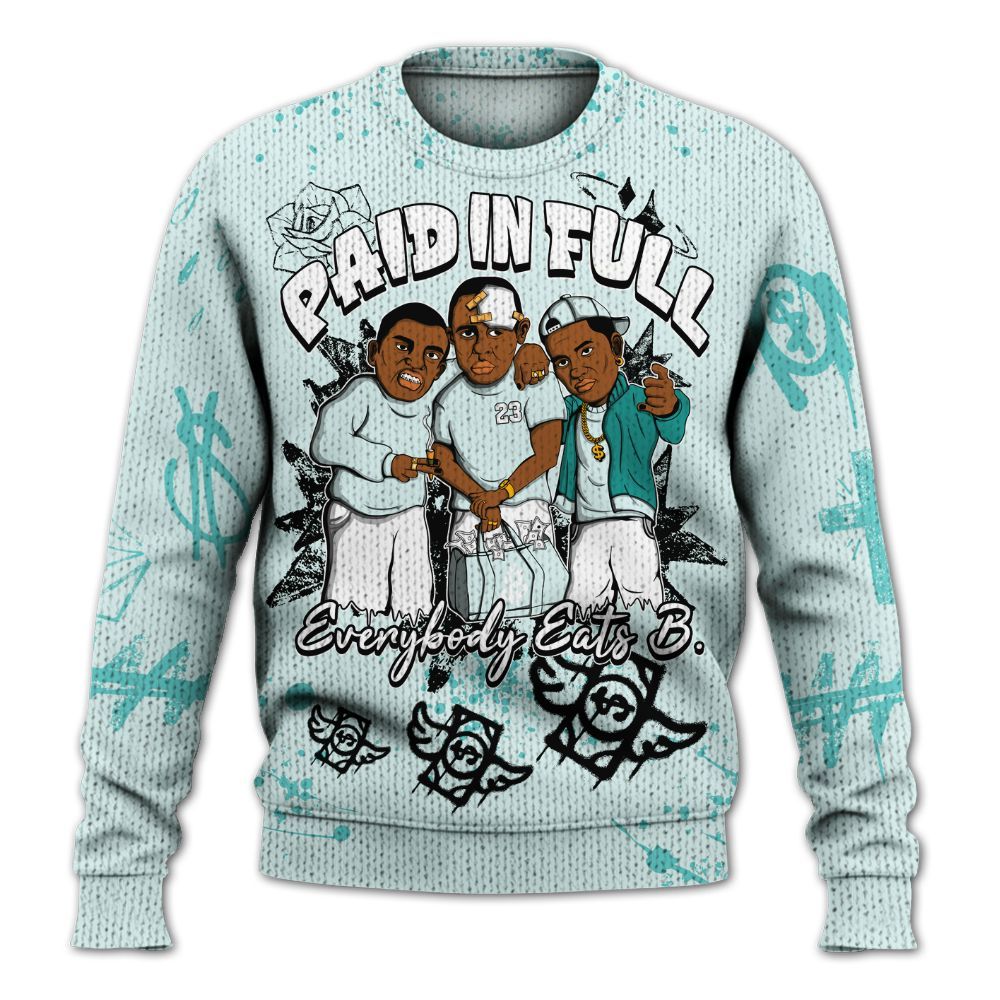 Sweater To Match KD 4 Easter Mint Candy - Paid In Full Crayon Graphic