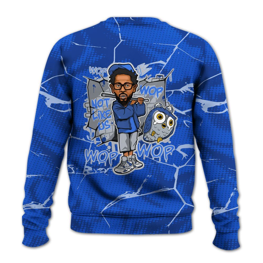 Sweatshirt To Match Air Foamposite One Royal - None Like ComptonCity Graphic Crack All Over Print