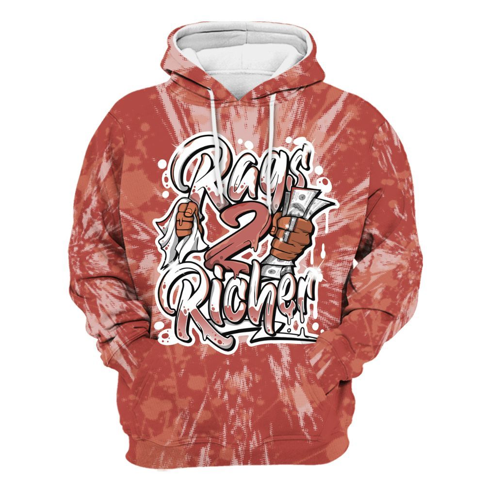 Hoodie To Match Dune Red 13s - Rag 2 Rich Graphic Luxury All Over Print