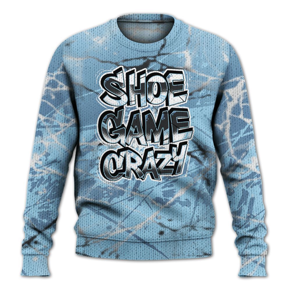 Knitted Sweater To Match Legend Blue 11s - Shoe Game Crazy Graphic