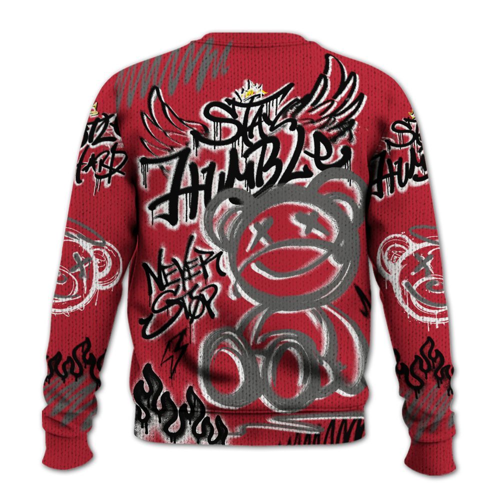 Knitted Sweater To Match Red Flint 13s - Humble Drip Streetwear Graffity