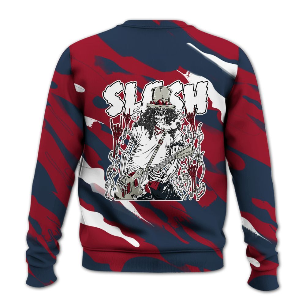 Sweatshirt To Match Navy Blue 2024 6s - Slash Skeleton Colored All Over Print