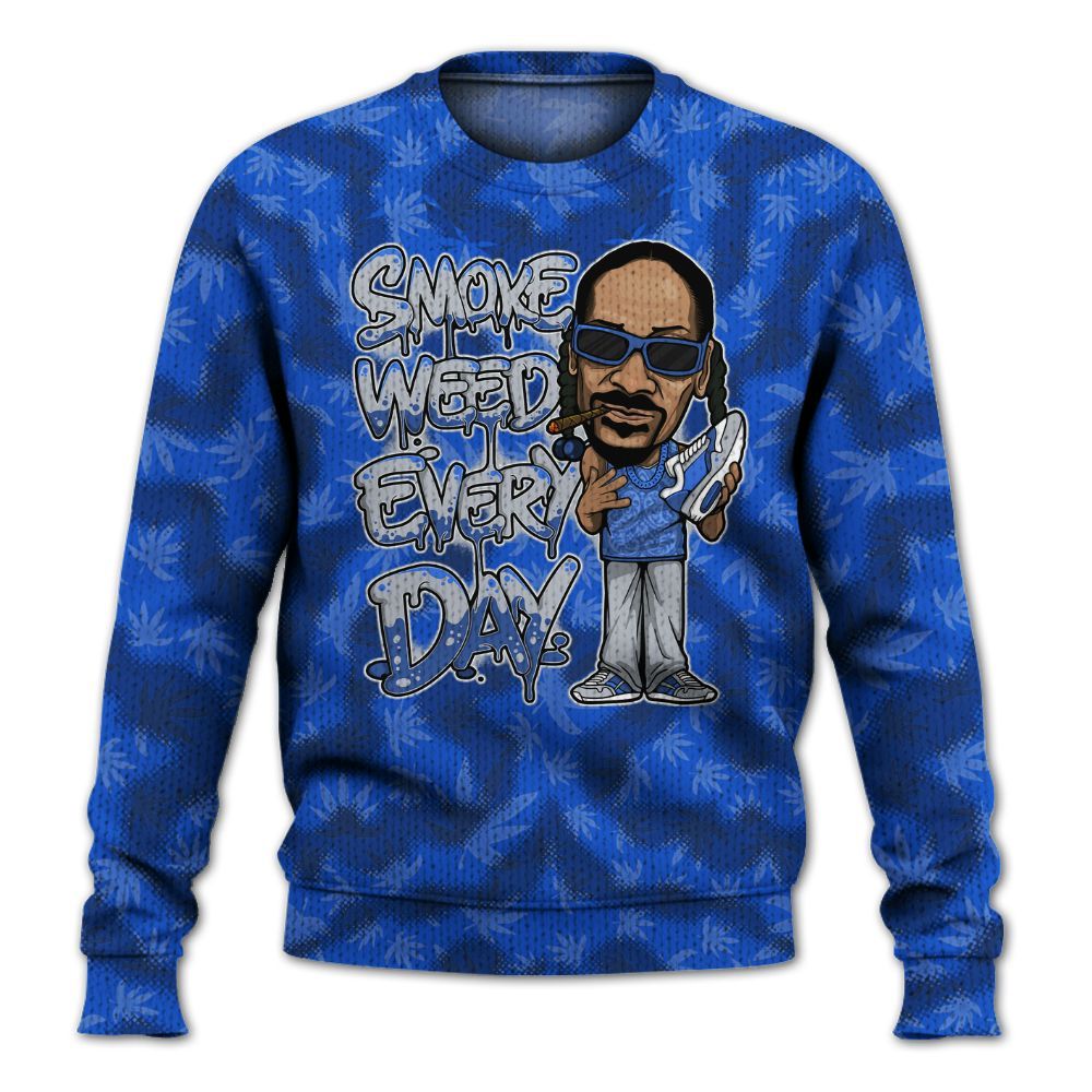 Knitted Sweater To Match Air Foamposite One Royal - Smoking Every Day Graphic Weeding Art