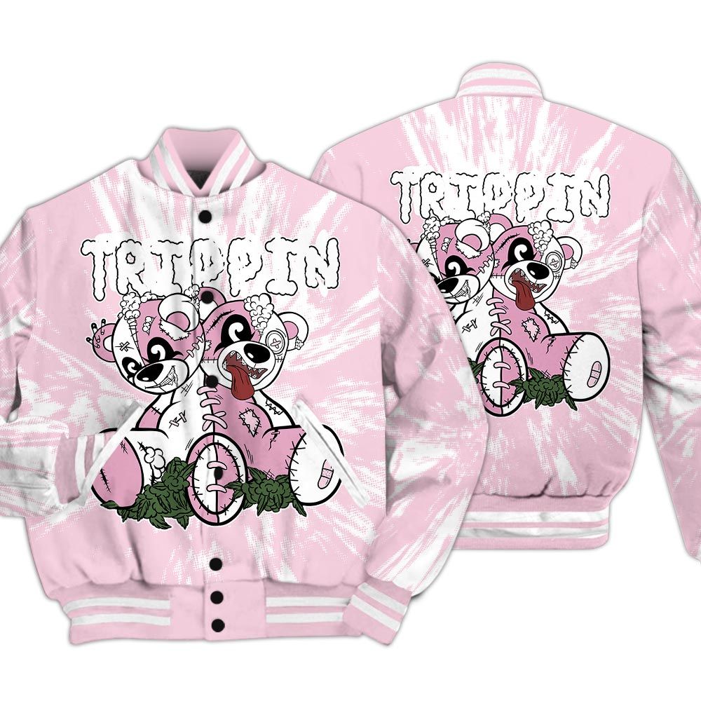 Varsity Jacket To Match Orchid 4s - Trippin Bear Luxury Varsity Jacket Unisex