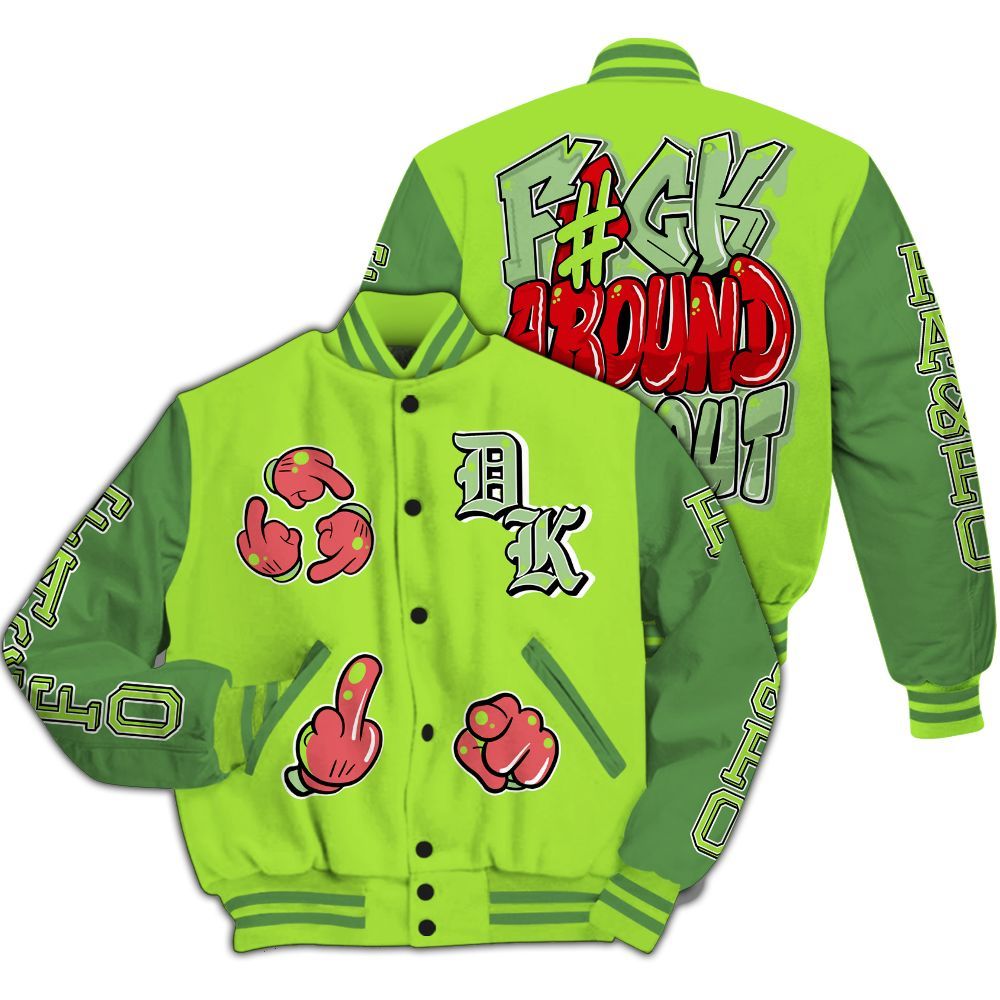 Varsity Jacket To Match Kobe 6 SE Grinch - F Around Find Out Graphic All Over Print