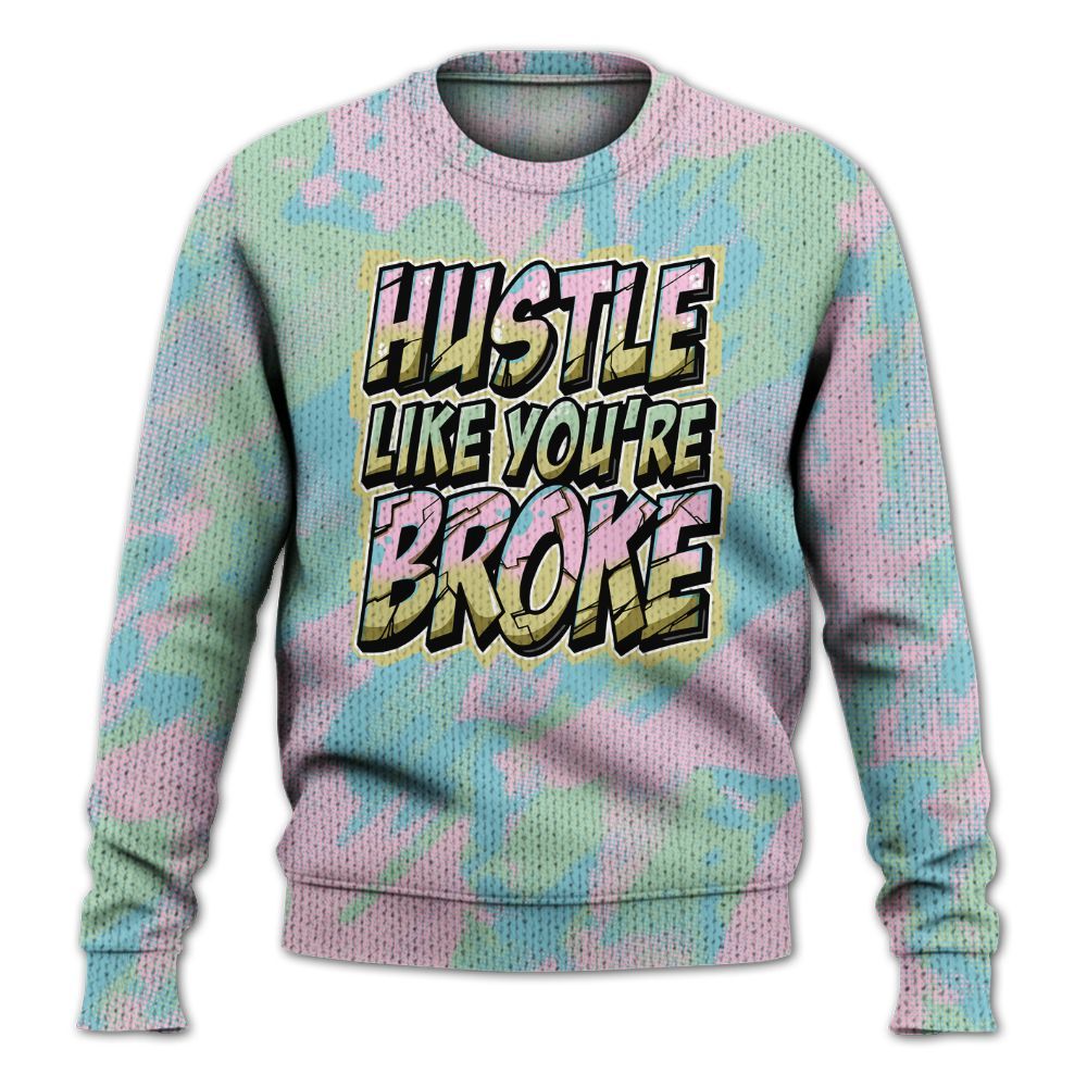 Knitted Sweater To Match SB Dunk Low Visty - Hustles Like Broke Abstract