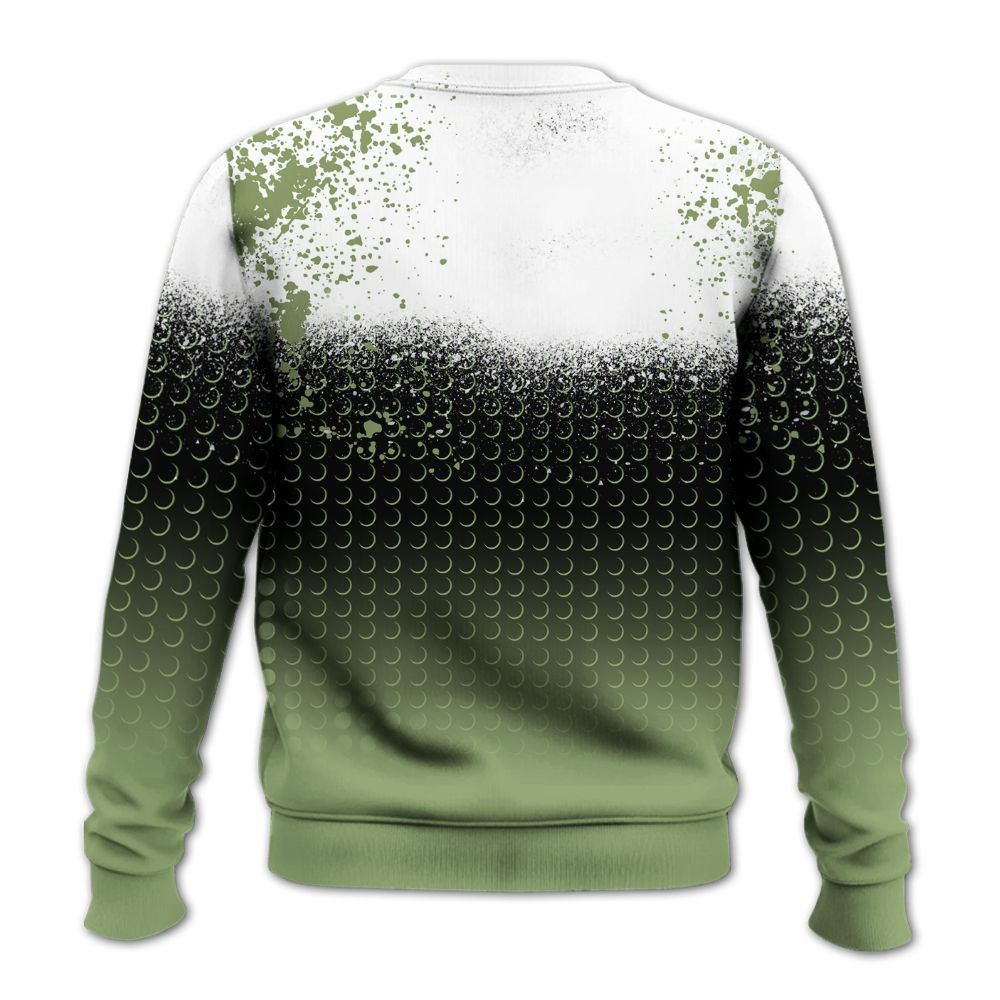Sweatshirt To Match Oil Green 4s - Halftone Time Is Money All Over Print