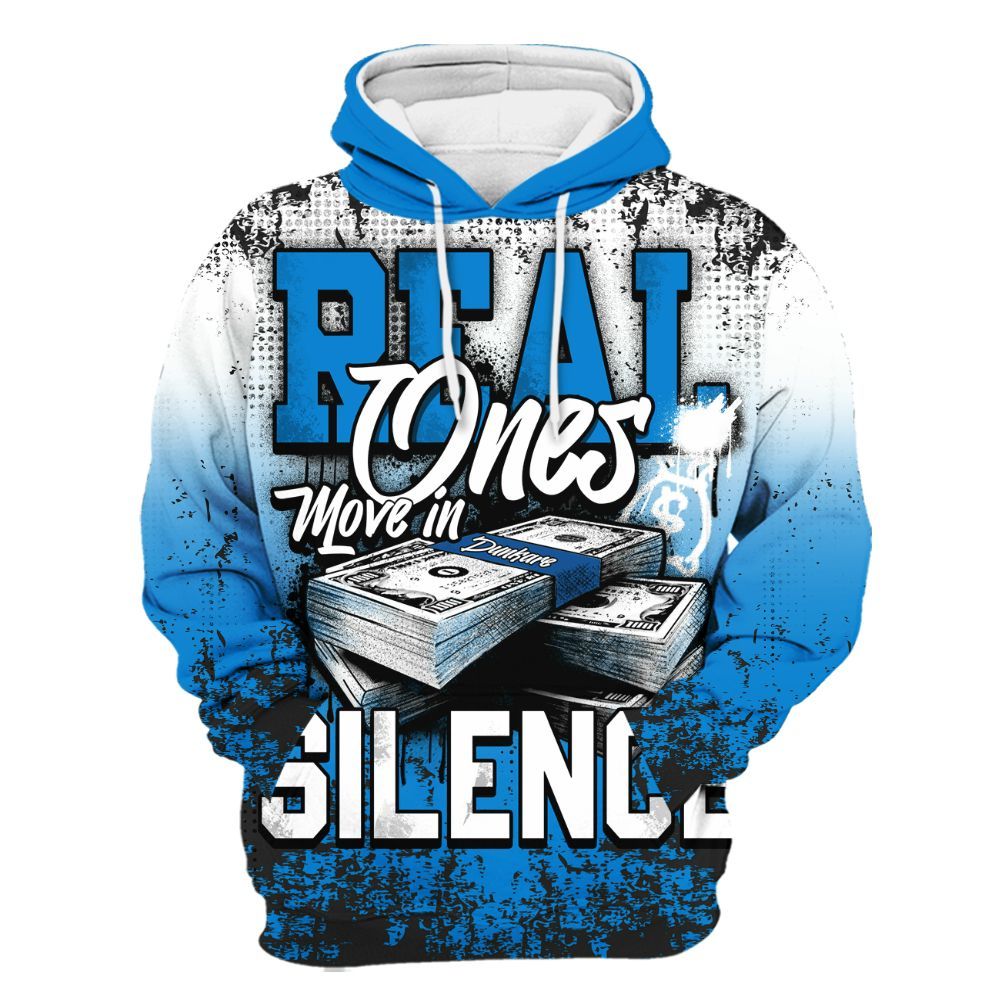 Hoodie To Match High OG FragmentxULA White Black 1s - Move In Silence Money Street Retro All Over Print