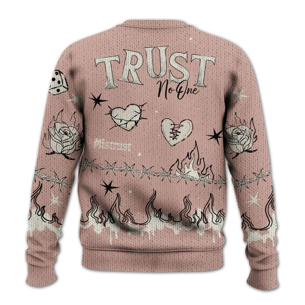 Knitted Sweater To Match Air Force Low 1 Arctic Orange - Trust No One Snake-Bite Doodle Crayon