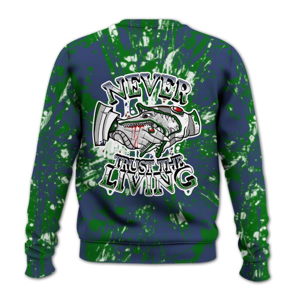 Sweatshirt To Match Midnight Navy 13s - Never Trusting Living Graphic Halloween All Over Print