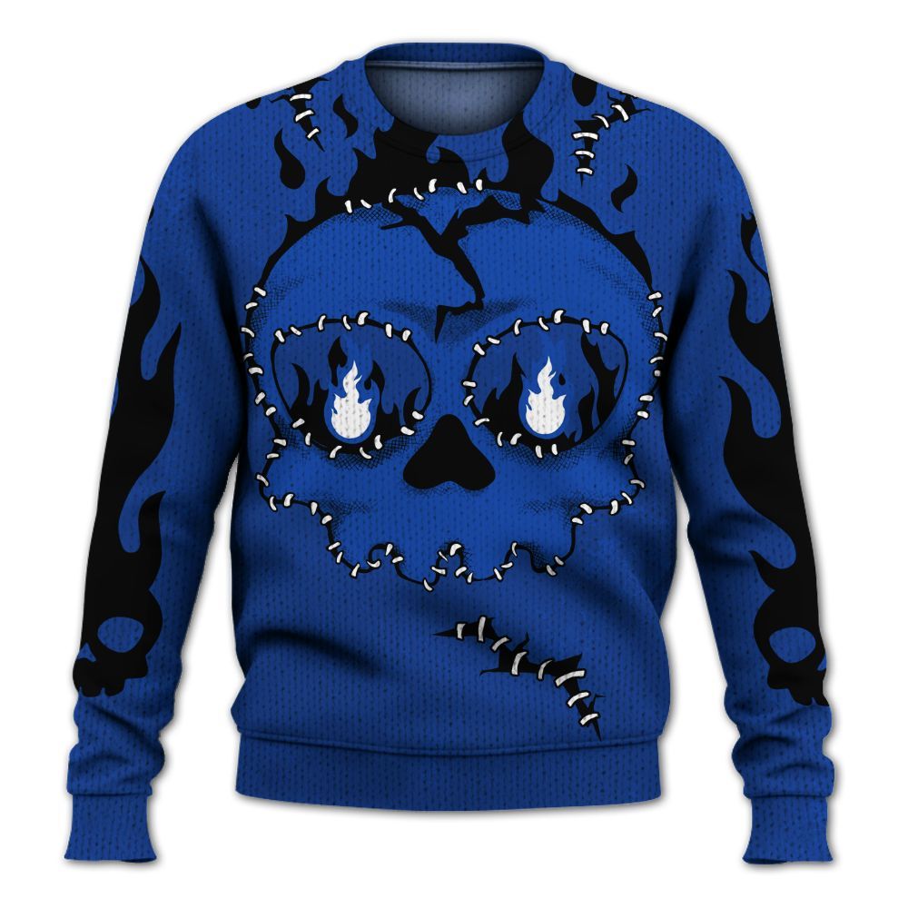 Knitted Sweater To Match Air Foamposite One Royal - Cracked Skull Stitches
