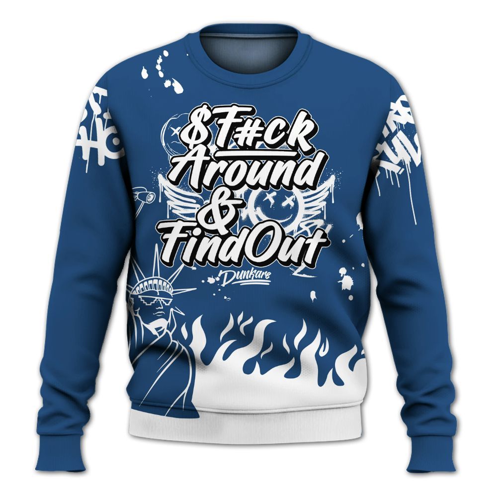 Sweatshirt To Match High OG Midnight Navy 1s - Graphic Fck Around Find Out All Over Print