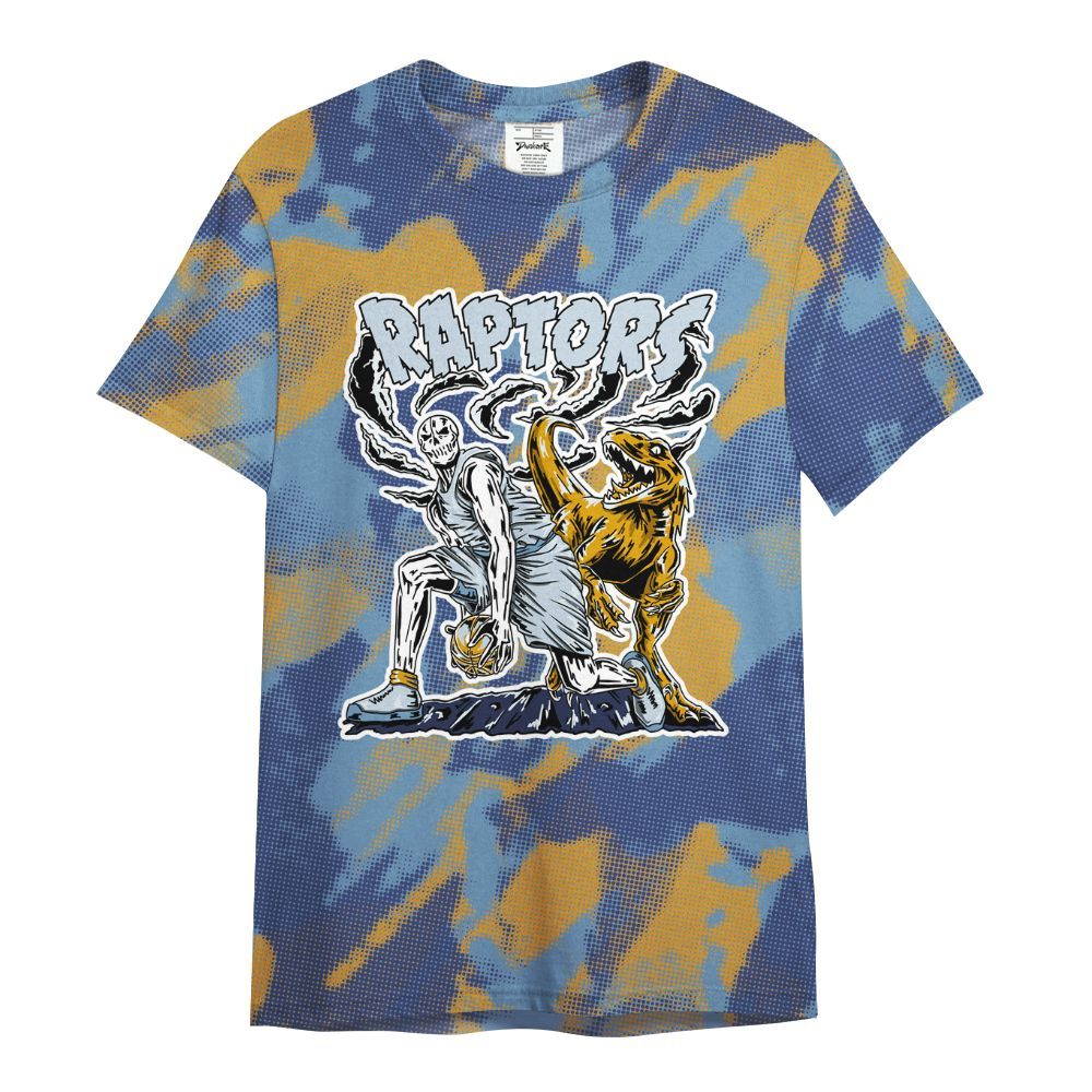 Shirt To Match High OG First In Flight 1s - Raptors Skeleton Abstract Halftone All Over Print