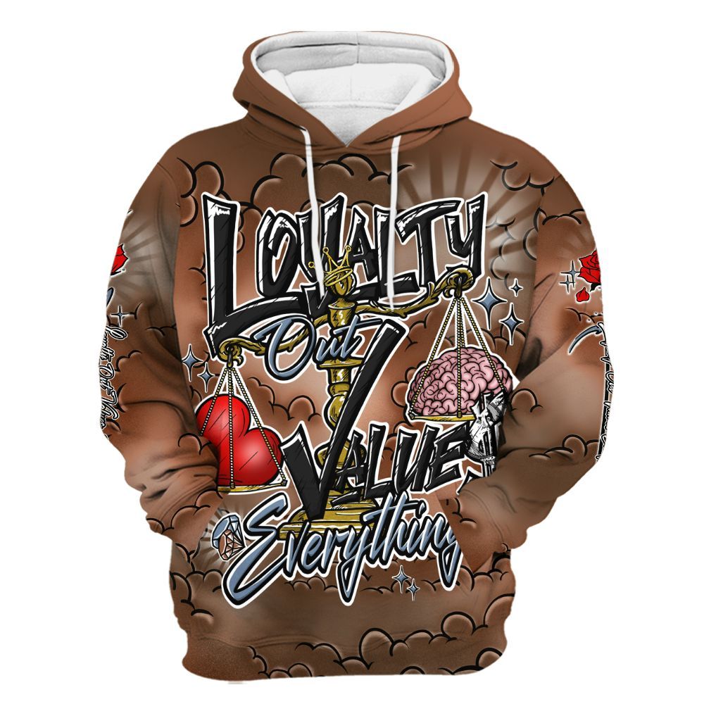 Hoodie To Match Air Foamposite Metallic Copper - Loyalty Wins Everything All Over Print