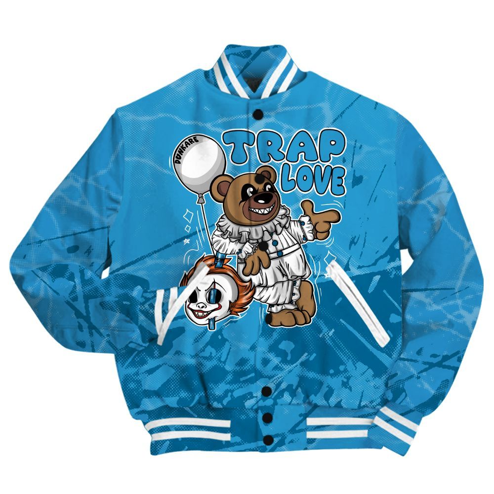 Varsity Jacket To Match Powder Blue 9s Shirt - Trap Loves Bear Profound All Over Print