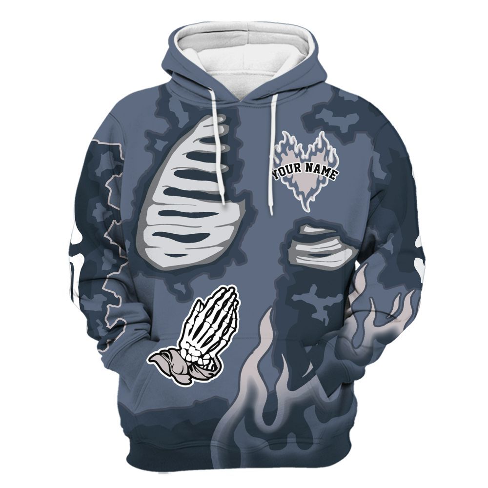 Hoodie To Match Low Diffused Blue 11s - Dislike Us Graphic Burning Custom Name All Over Print