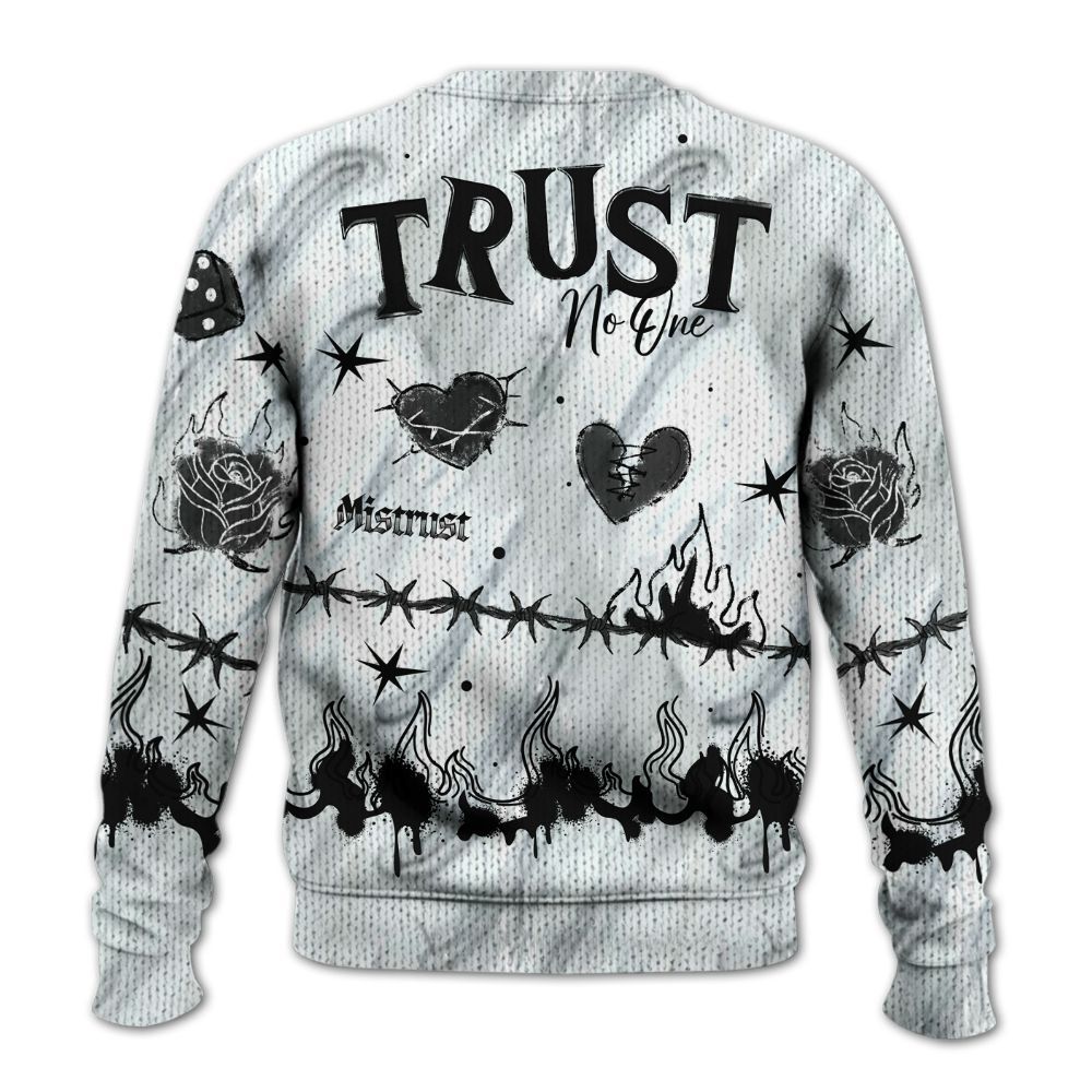 Knitted Sweater To Match Air Foamposite Jin Kazama - Trust No One Snake-Bite Doodle Crayon