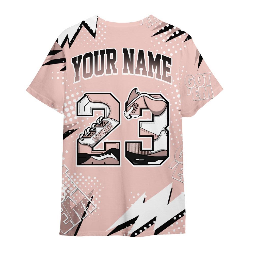 Shirt To Match Low Legend Pink 11s - Custom Name Number 23 5s Shirt Outfit Low Legend Pink 11s 1405 HDT