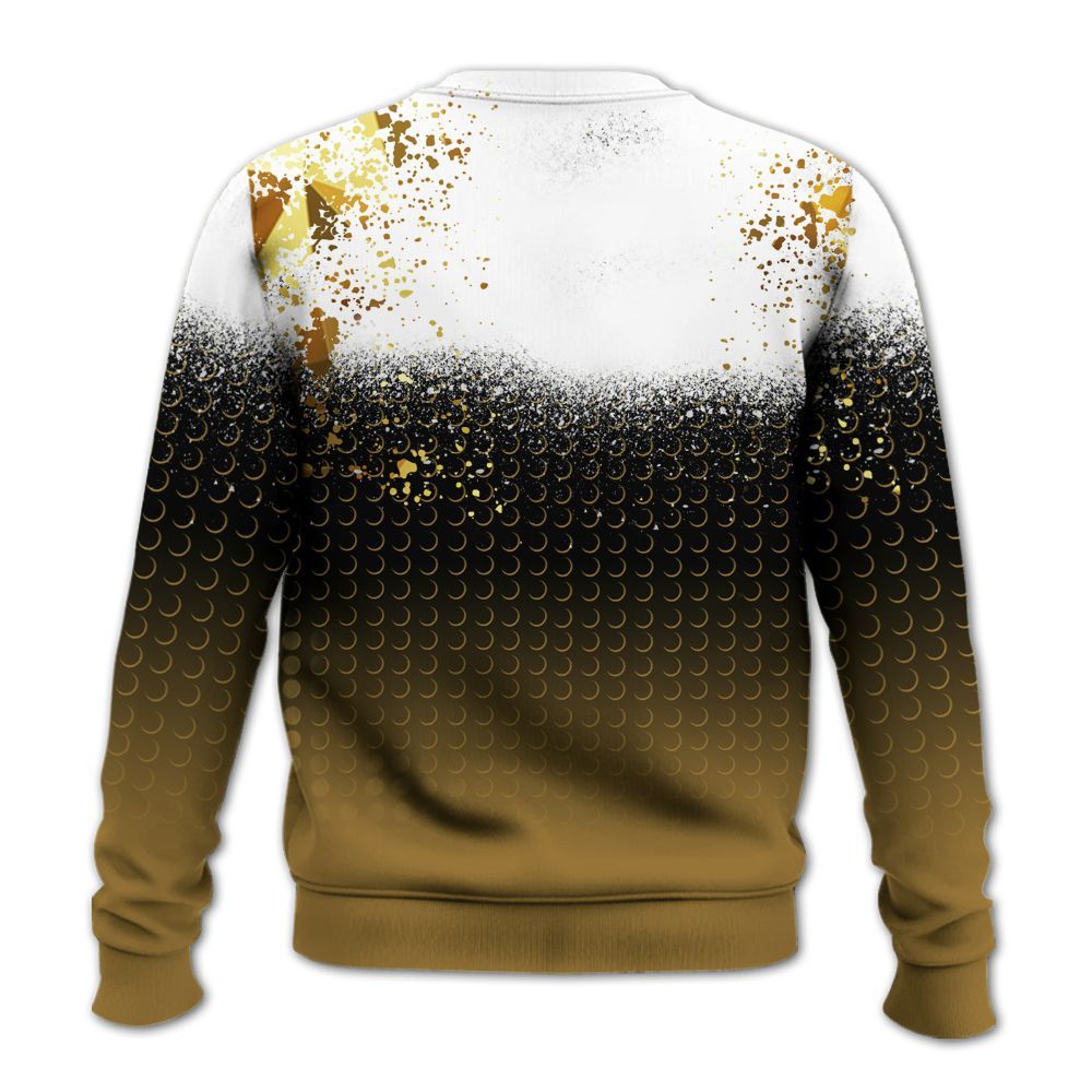 Sweatshirt To Match NET Gold 4s - Halftone Time Is Money All Over Print