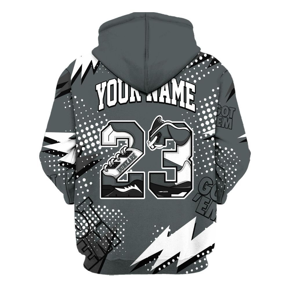 Hoodie To Match Black RM Nigel Sylvester 4s - Custom Name Number 23 5s All Over Print