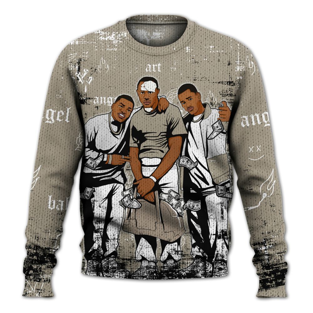 Sweater To Match High OG Khaki 1s - Paid In Full Money Graphic