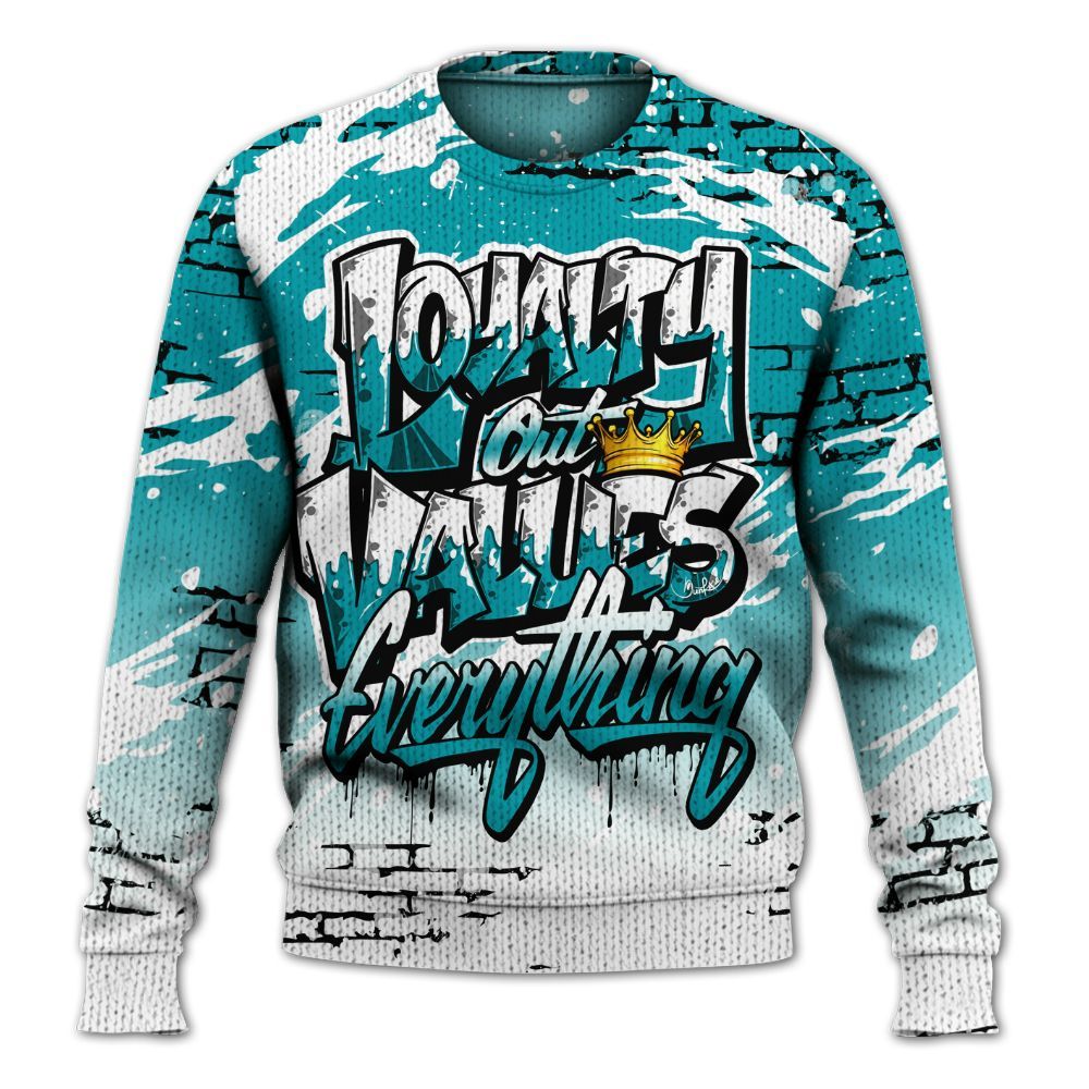 Knitted Sweater To Match Air Griffey Max Aquamarine 1s - Values Of Loyalty Drip