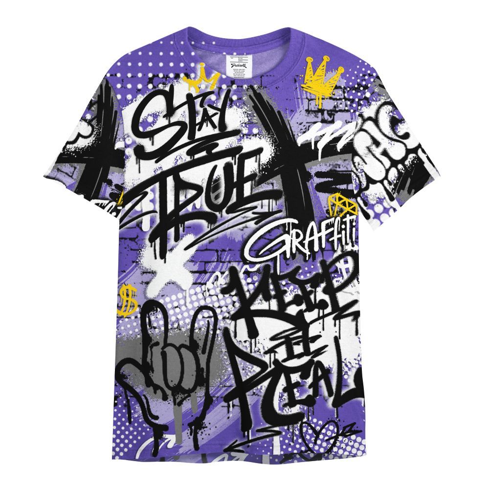 Shirt To Match Field Purple 12s - True It Real Graffiti Streetwear All Over Print
