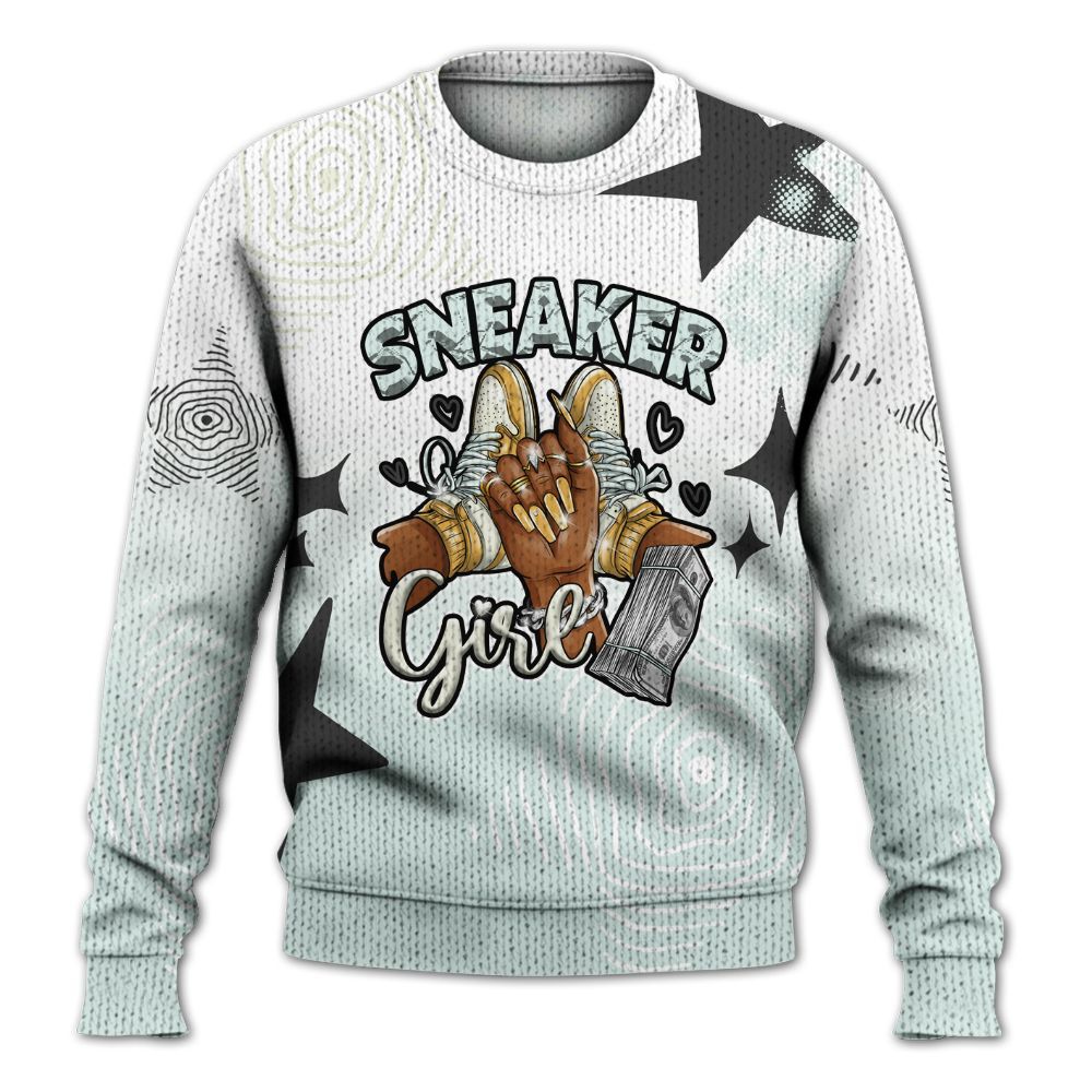 Knitted Sweater To Match Pure Platinum 4s - Sneakerz Girlz Unique Starz
