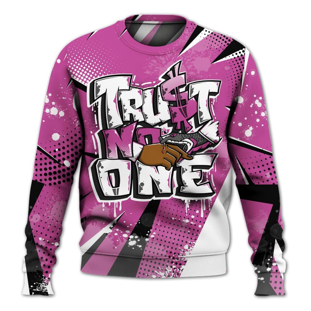 Sweatshirt To Match Dunk Low Active Fuchsia - Poly Trust No One Dripping All Over Print
