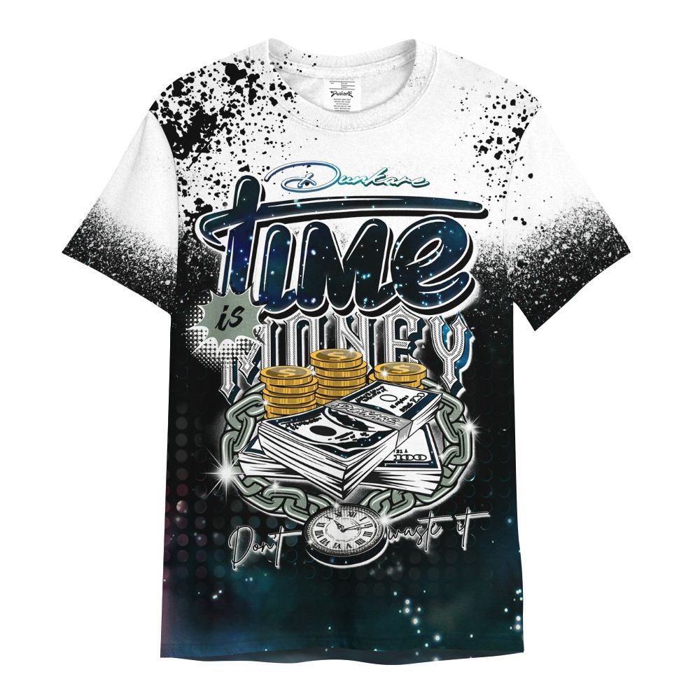 Shirt To Match Air Foamposite One Galaxy - Halftone Time Is Money All Over Print