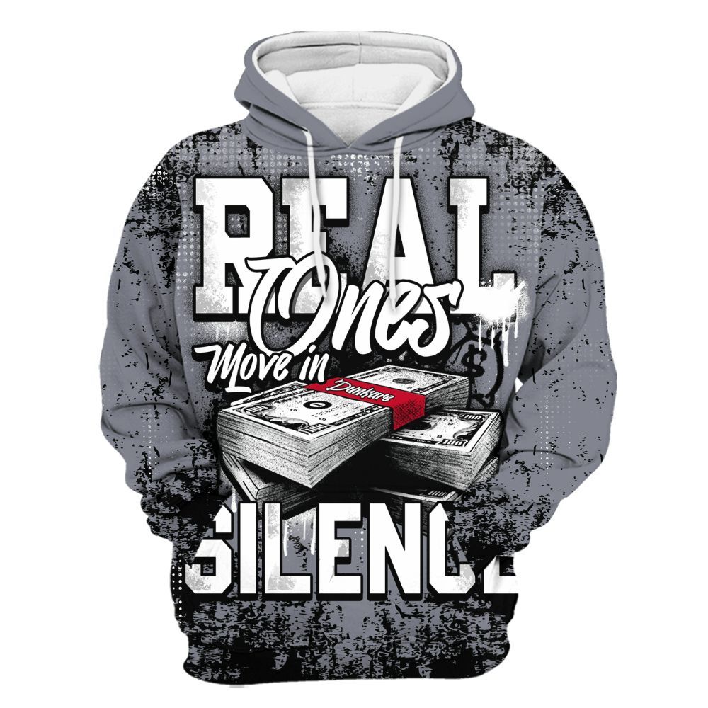 Hoodie To Match Retro Black Flint 13s - Move In Silence Money Street Retro All Over Print